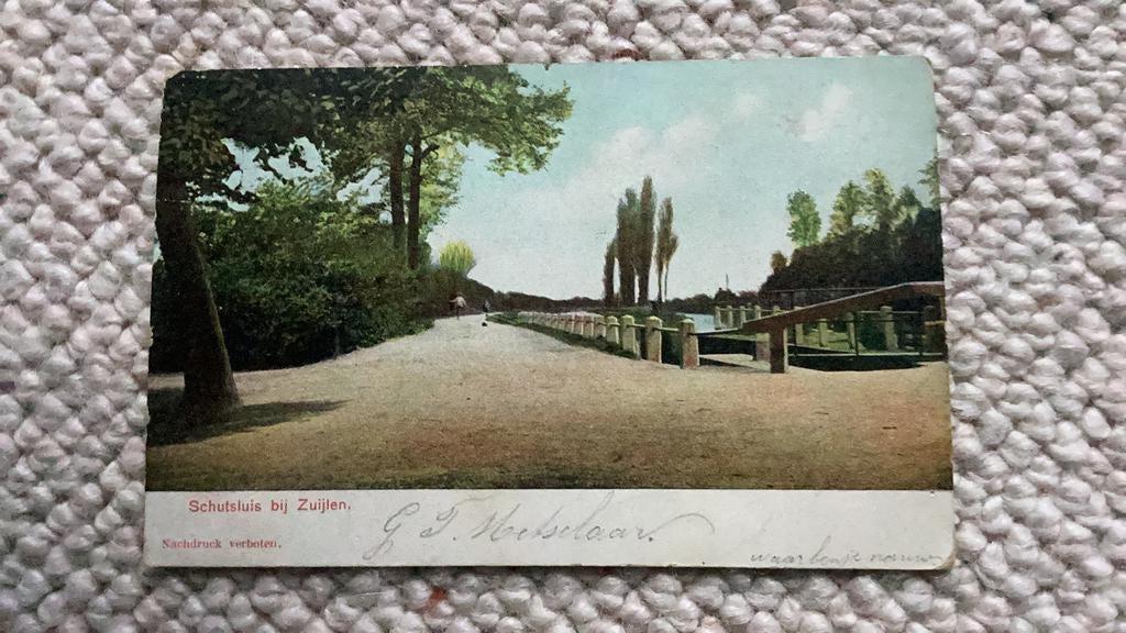 Ansichtkaart Schutsluis bij Zuijlen 1906. 963, Ophalen of Verzenden, Voor 1920, Gelopen, Utrecht