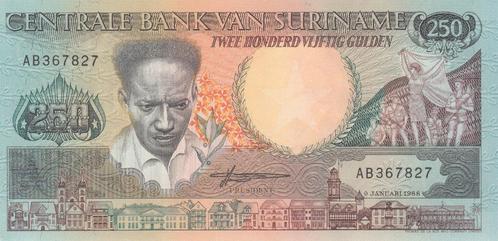 Suriname bankbiljet 250 gulden 9.1.1988, Pick 134 UNC, Postzegels en Munten, Bankbiljetten | Amerika, Los biljet, Zuid-Amerika
