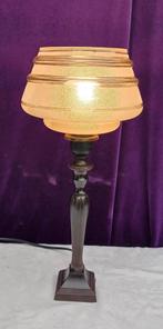 Vintage Retro Boho  jaren 60 staande lamp met glazen kap, Gebruikt, Vintage Retro Boho  Jaren 60, Ophalen of Verzenden, Minder dan 50 cm