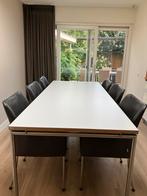 Eettafel wit met hout en rvs Bert Plantagie 240x100, Huis en Inrichting, Tafels | Eettafels, Ophalen, Overige materialen, Modern design