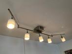 Plafondlamp (5 spots op rail), Ophalen, Zo goed als nieuw, Glas