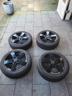 Zwarte Dezent velgen met winterbanden 195/50R16, Auto-onderdelen, Banden en Velgen, Ophalen, Gebruikt, Velg(en), 16 inch