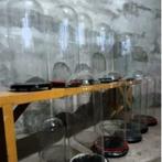 Oude antieke glazen stolp stolpen op onderbord leeg cloche, Huis en Inrichting, Woonaccessoires | Stolpen, Gebruikt, Ophalen of Verzenden