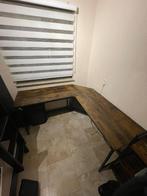 Bureau zwart/hout + boekenkast, Huis en Inrichting, Bureaus, Ophalen