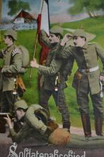 duitsland veldpost 1915 ww1 soldaten afscheid geweer vlag, Verzenden, Voor 1920, Gelopen, Overige thema's