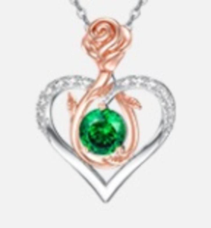 OJK Zilveren Ketting met Hartje *nieuw*, Sieraden, Tassen en Uiterlijk, Kettingen, Nieuw, Zilver, Zilver, Met hanger, Met strass