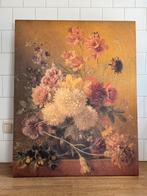 Bloemenschilderij op Multiplex - 75x95cm, Ophalen of Verzenden, Zo goed als nieuw, Schilderij, 75 cm of meer