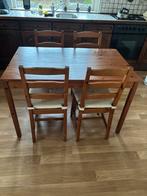 IKEA Eethoek met 4 stoelen, Huis en Inrichting, Tafels | Eettafels, Gebruikt, 100 tot 150 cm, Vier personen, Grenenhout