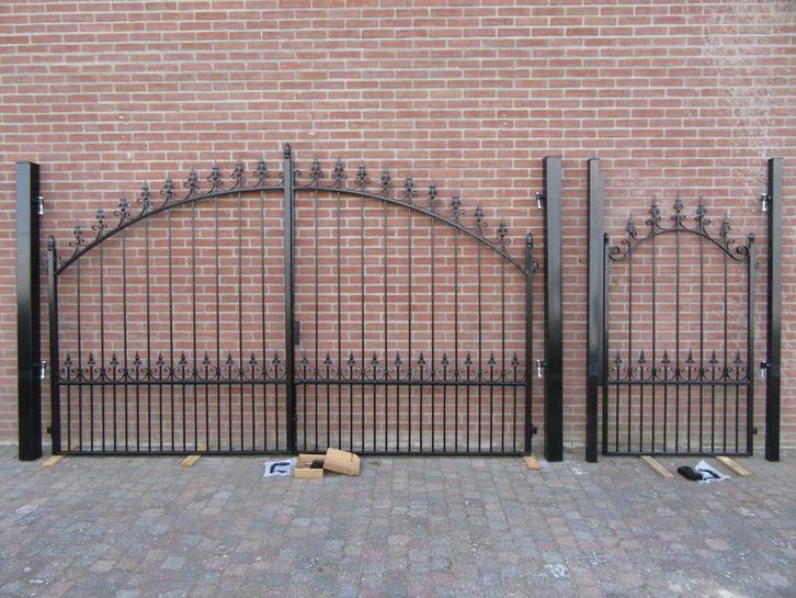 Openslaande Sierpoort 3.3m gepoedercoat / Looppoort Nieuw, Tuin en Terras, Tuinpoorten, Nieuw, Draaipoort, IJzer, 150 tot 200 cm