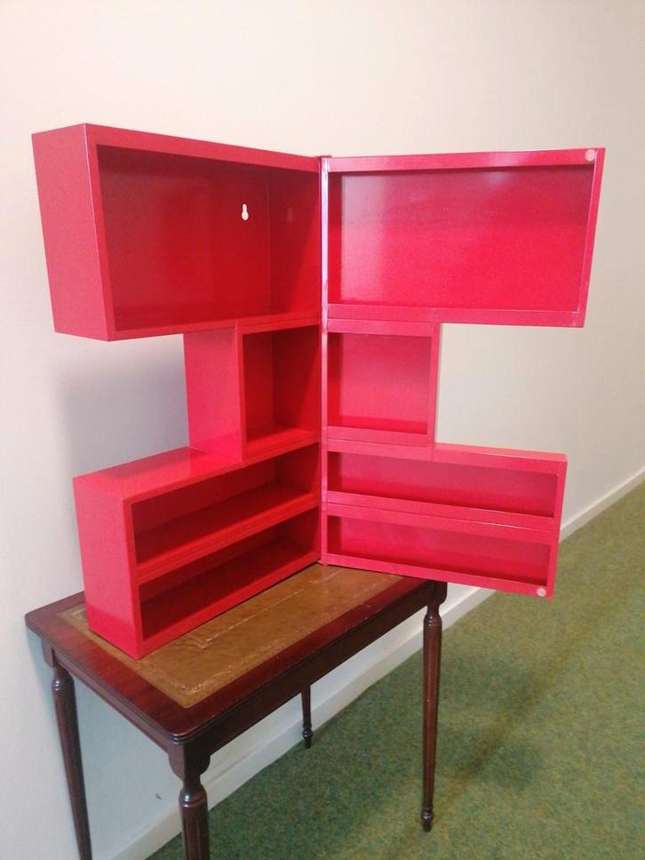 Vintage rode metalen Ikea apothekerskast, Atran., Antiek en Kunst, Antiek | Meubels | Kasten, Ophalen of Verzenden