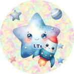 L350 luxe icing ster raket 20x4,7cm v roze koek cupcake top, Ophalen of Verzenden, Nieuw, Cupcakes, Versiering