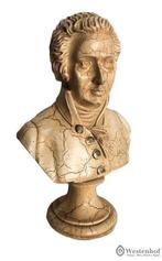 Componist buste Mozart borstbeeld crème voor verzameling, Ophalen of Verzenden, Gebruikt, Mens