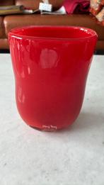 Handgeblazen Vaas (Rood) gesigneerd, Ophalen of Verzenden