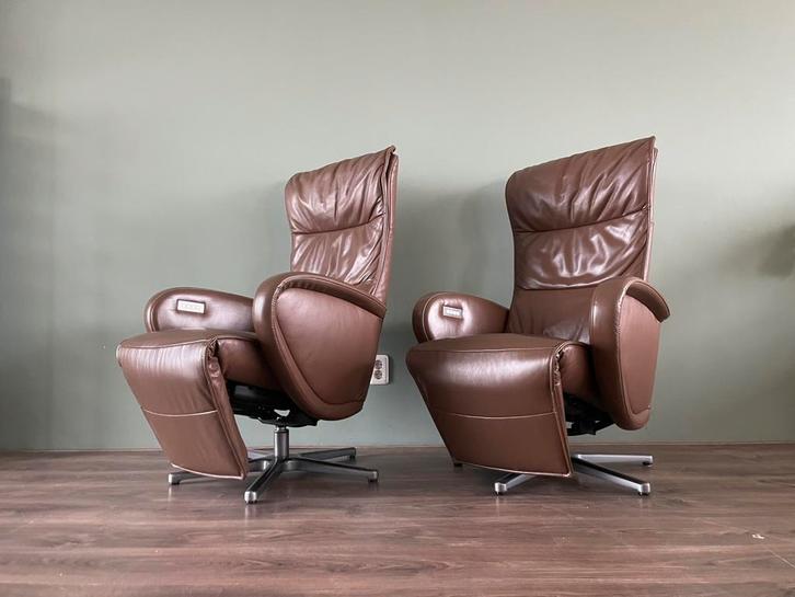 Set nette elektrische relax fauteuils / relax stoelen M en L, Huis en Inrichting, Fauteuils, Zo goed als nieuw, 50 tot 75 cm, Minder dan 75 cm