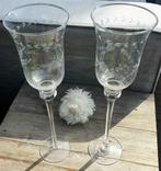 2 mooie glas geslepen kandelaren, Huis en Inrichting, Woonaccessoires | Kandelaars en Kaarsen, Ophalen, Zo goed als nieuw, Kandelaar