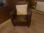 2 leren fortuils bruin, Huis en Inrichting, Fauteuils, Ophalen, Zo goed als nieuw, 75 tot 100 cm