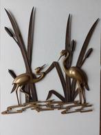Messing Wanddecoratie Reigers, Ophalen, Zo goed als nieuw