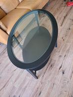 Ovaal met glasplaat salontafel zwart, 50 tot 100 cm, Minder dan 50 cm, Gebruikt, Ophalen