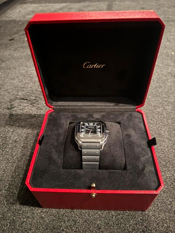 Cartier Santos Black Editie 2025, Sieraden, Tassen en Uiterlijk, Horloges | Heren, Nieuw, Polshorloge, Overige merken, Overige materialen