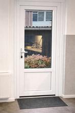 Groene kunststof achterdeur met hor, Doe-het-zelf en Verbouw, Deuren en Horren, Ophalen, Kunststof, Gebruikt, 80 tot 100 cm