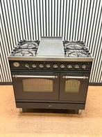 Luxe Boretti Fornuis 5 pits met Frytop & 2 ovens 90 cm, Fornello Esperta, Ophalen of Verzenden, Zo goed als nieuw, Energieklasse A of zuiniger