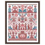Borduurpakket happy home 42 x 52 cm 14CT Aida, Ophalen of Verzenden, Nieuw, Handborduren, Borduurpakket