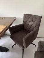 4 Eetkamer stoeltjes, Huis en Inrichting, Stoelen, Gebruikt, Bruin, Stof, Ophalen of Verzenden