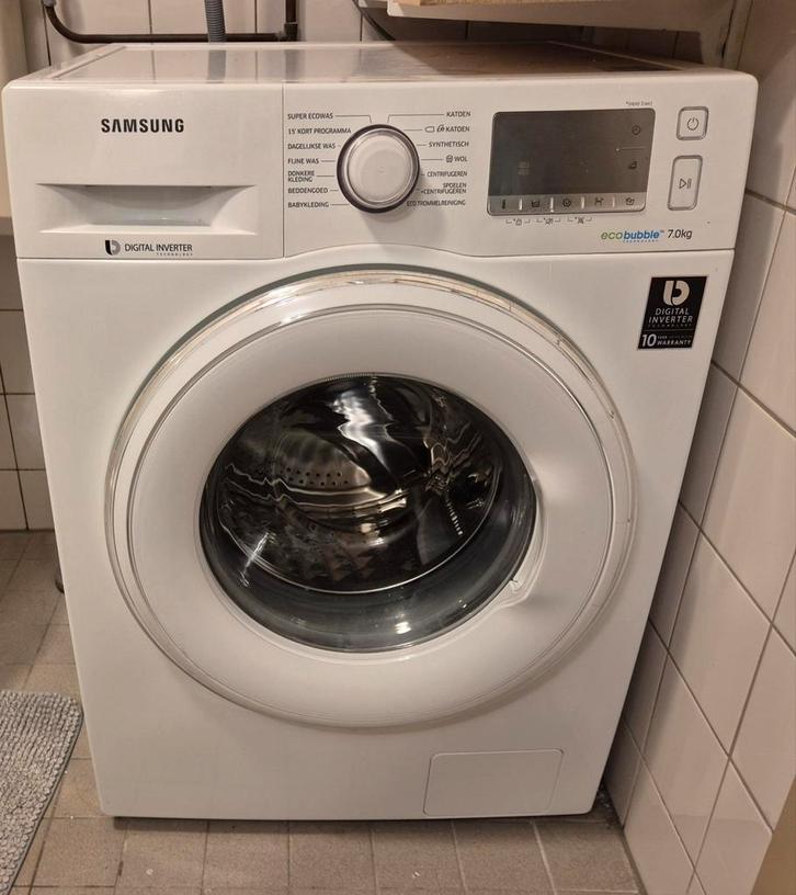 Samsung EcoBubble 7kg Wasmachine, Witgoed en Apparatuur, Wasmachines, Gebruikt, Voorlader, 6 tot 8 kg, 85 tot 90 cm, 1200 tot 1600 toeren