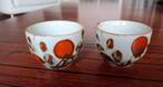 2 Vintage Kommetjes groen bruin oranje geglazuurd, Antiek en Kunst, Ophalen of Verzenden
