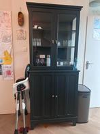 Ikea Lommarp vitrinekast - Zwart, Huis en Inrichting, Kasten | Buffetkasten, Ophalen, Gebruikt, 50 tot 100 cm, Glas