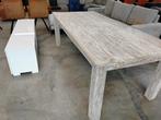 Eettafel Teak White Wash 220 x 100cm. Nieuw/demo, Ophalen, 100 tot 150 cm, Teakhout, Vijf personen of meer