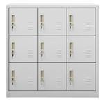 Lockerkast staal lichtgrijs met 9 locker vakken, Ophalen, Nieuw