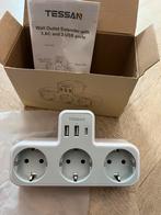 Nieuw in doos – TESSAN Ladron stekkerdoos, 2 USB + 1 USB-C, Ophalen of Verzenden, Nieuw, Stopcontact