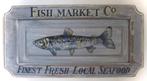 Handgeschilderd Fish Market bord/vis winkel/reclame/seafood, Ophalen of Verzenden