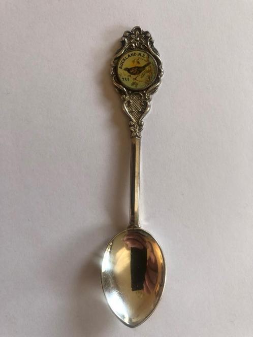 Mooi Auckland N.Z. Tui lepeltje. Silverplated lepel., Antiek en Kunst, Antiek | Bestek, Ophalen of Verzenden