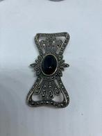 Vintage zilveren broche met onyx