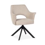 Draaibare eetkamerstoelen zgan Soho beige & zwart onderstel, Huis en Inrichting, Overige kleuren, Zo goed als nieuw, Metaal, Vijf, Zes of meer stoelen
