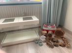 Glazenkooi met hamster spullen., Kooi, 75 tot 110 cm, Ophalen, Minder dan 60 cm