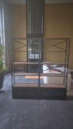 Mooie stalen boekenkast met hout., Huis en Inrichting, Ophalen, 50 tot 100 cm, Zo goed als nieuw, 150 tot 200 cm