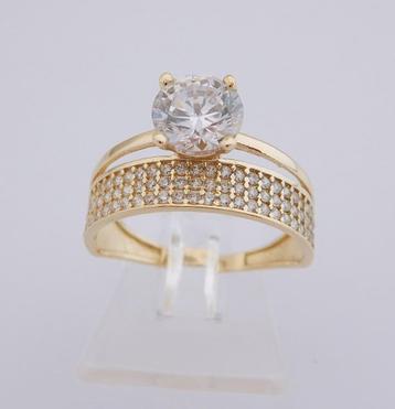 Prachtige 14 karaat Gouden Dames Ring Damesring M16.5 beschikbaar voor biedingen