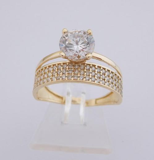 Prachtige 14 karaat Gouden Dames Ring Damesring M16.5, Sieraden, Tassen en Uiterlijk, Ringen, Nieuw, Dame, Kleiner dan 17, Goud