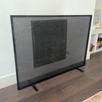 Haardscherm open haard zwart metaal (100x70cm), Ophalen, Zo goed als nieuw, Houthaard