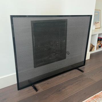 Haardscherm open haard zwart metaal (100x70cm) beschikbaar voor biedingen
