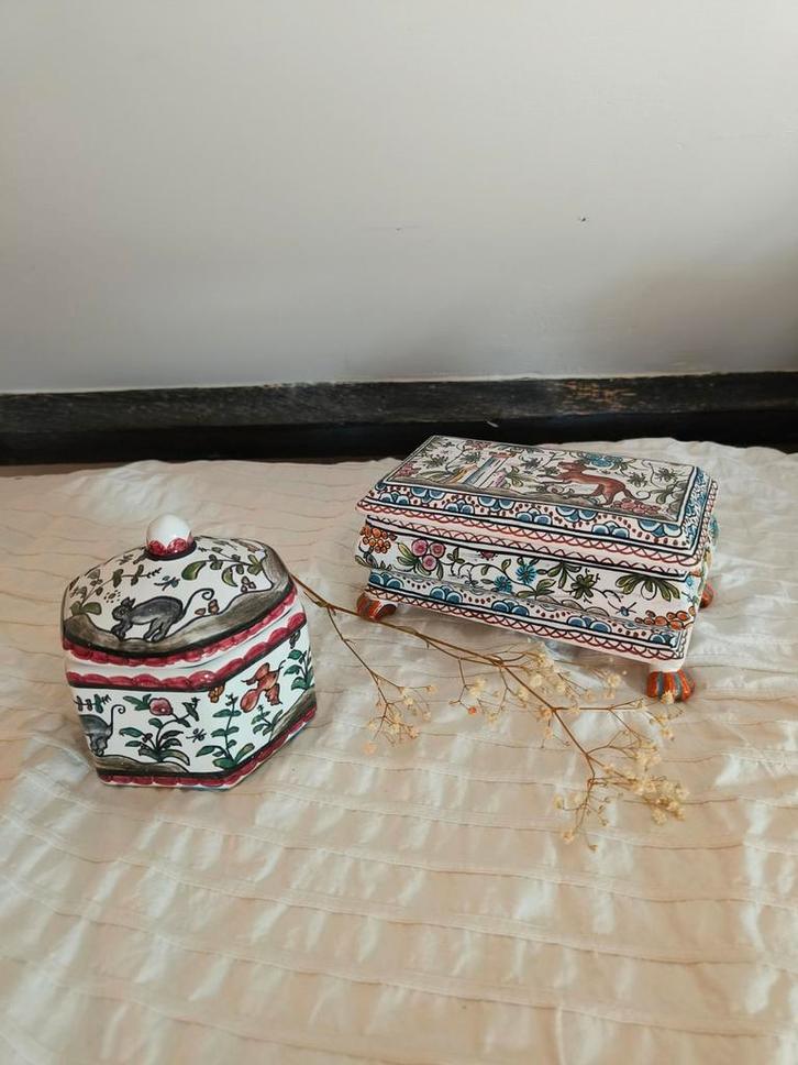 Portugese Sieradendoosjes Handgeschilderd, Antiek en Kunst, Antiek | Woonaccessoires, Ophalen of Verzenden