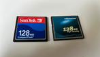 2 CompactFlash geheugenkaartjes 128MB, Gebruikt, SanDisk, Minder dan 2 GB, Ophalen of Verzenden
