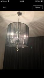 2x zilveren kroonluchter met zwarte dradenkap, Huis en Inrichting, Ophalen of Verzenden, Zo goed als nieuw