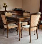 MOET WEG!!  Midcentury eetkamertafel met 4 stoelen., Ophalen, Gebruikt, Engels, 4 tot 6 stoelen
