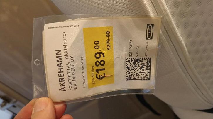 Auping Bed 140x200 met Matras & Topmatras, Huis en Inrichting, Slaapkamer | Bedden, Gebruikt, Twijfelaar, 140 cm, 200 cm, Metaal