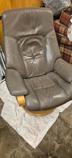 draaifauteuil leer, eiken onderstel, Ophalen, Gebruikt, 50 tot 75 cm, Leer