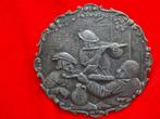 Broche plaqette , 19th eeuw afbeelding muziekles, Ophalen of Verzenden